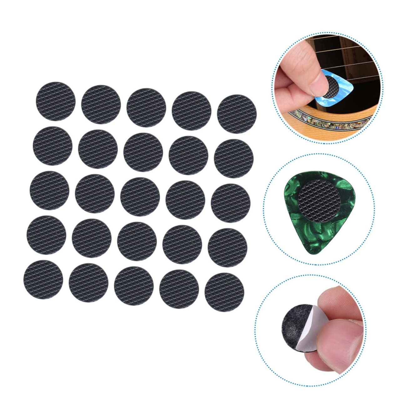 120piezas Agarre De Goma Autoadhesiva Para Púas De Guitarra Accesorios Prácticos Para El Control Conciertos y Prácticas