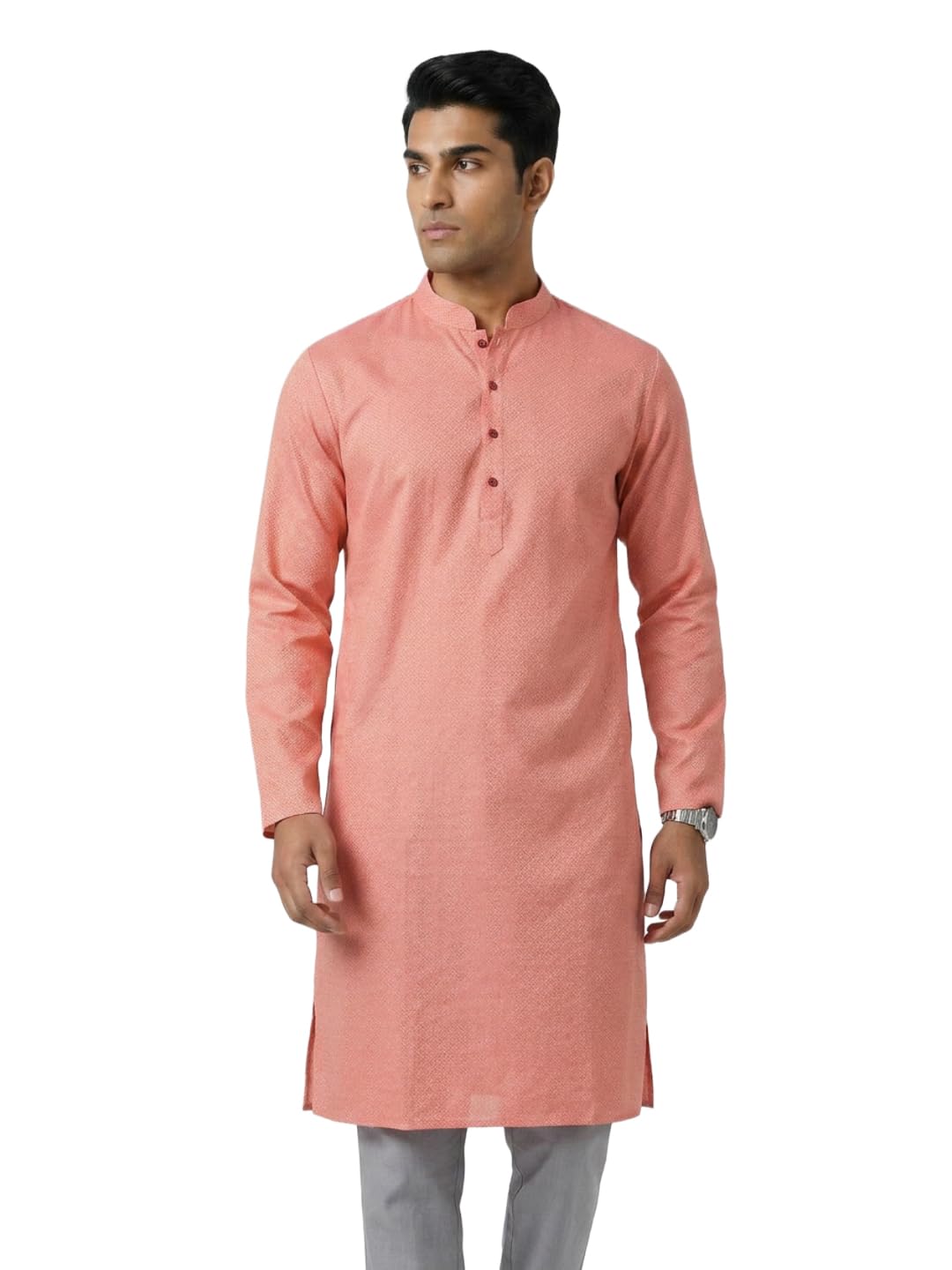 Men Regular Fit Dobby Pattern Cotton Polyester Blend Mandarin Collar Full Sleeve Festive Kurta-picture-21