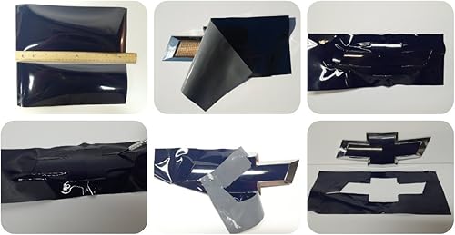 VViViD Envoltura de vinilo con emblema de auto, acero inoxidable cepillado cromado, compatible con el logotipo de Chevy Bowtie, hojas de 11.8 x 4