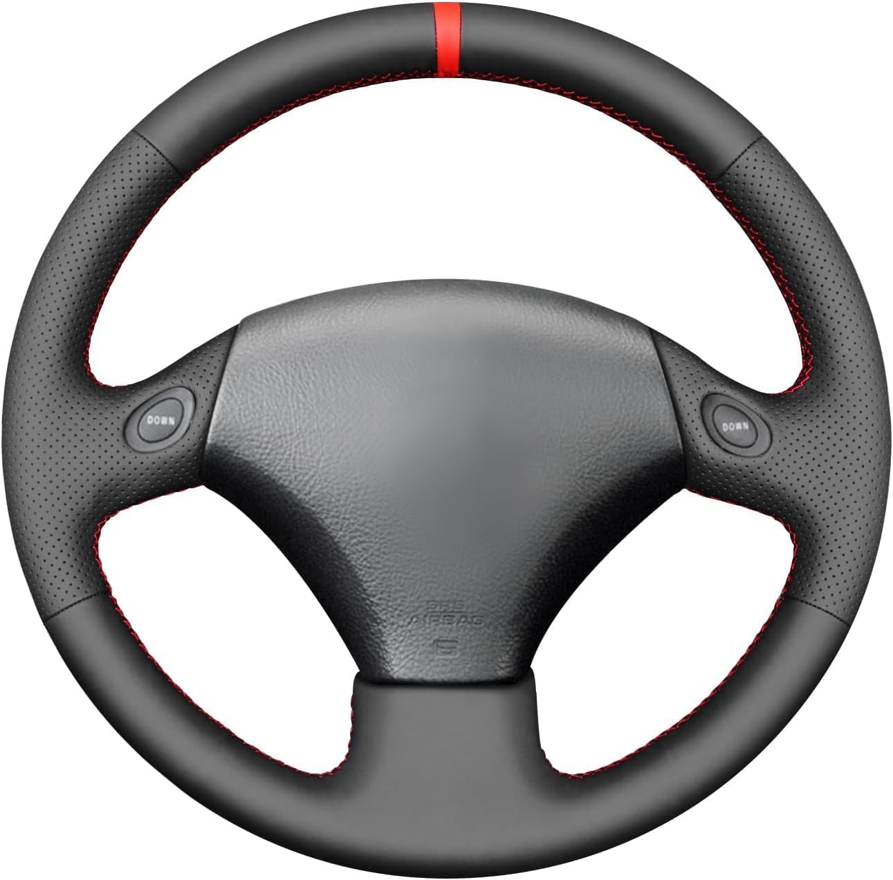 Custom Black Genuine Leather Hand Stitched OEM Steering Wheel Cover for Lexus GS300 GS400 1998 1999 2000 Car Interior Accessories