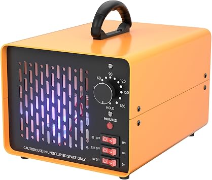 Ozone Generator 50,000 mg/h with UV Lamp, Commercial Ozone Machine for 900 ㎡, Odor Removal Eliminator with 180 Min Timer, O3 Ozone Air Purifier for Home Car Smoke Kitchen Pet