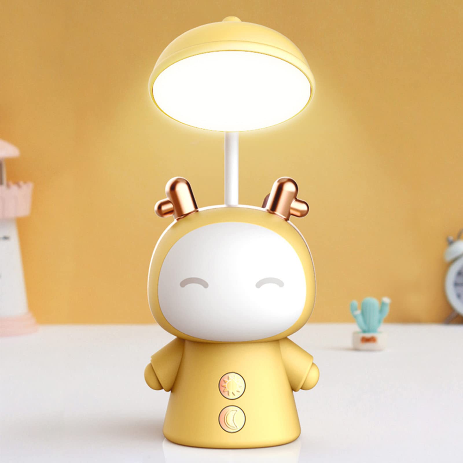 Led Desk Lamp Fun Cute Cartoon Foldable Charging Eye Protection Student Children Kids Reading Night Light Bedside Gradient Colour