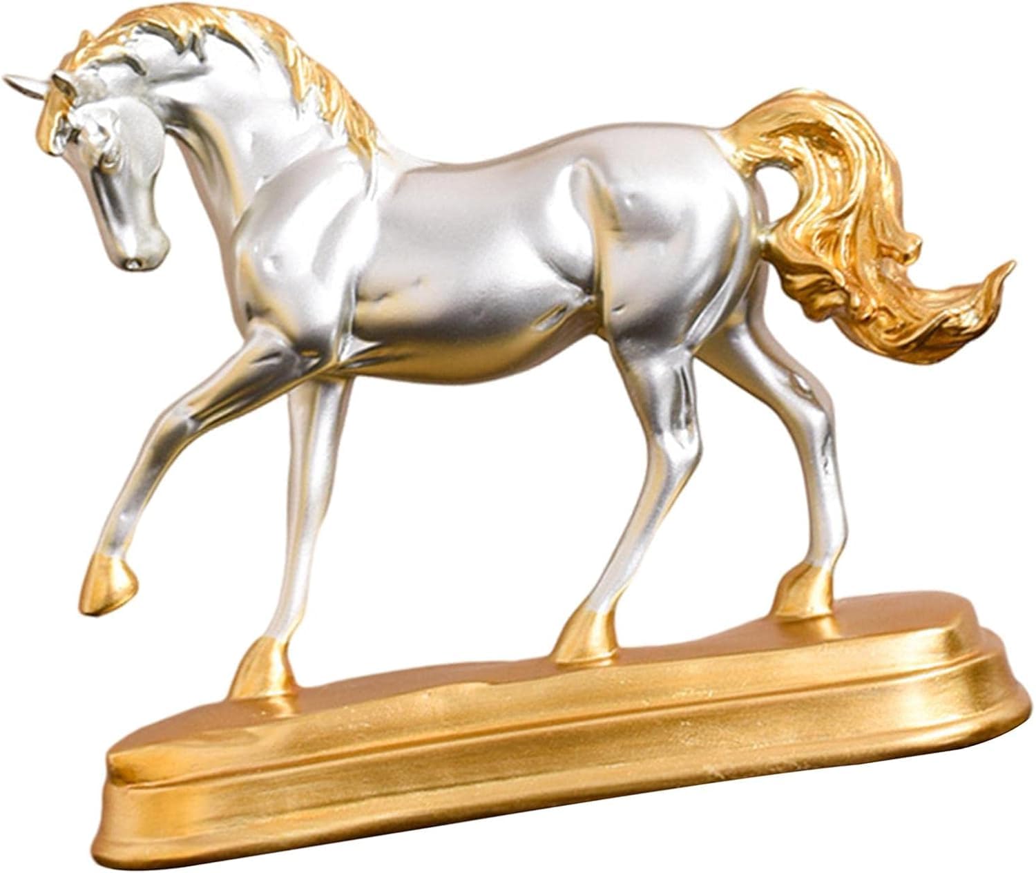 YATUOPNG Nordic Modern Lucky Horse Statue Creative Miniatures Resin Animal Figurines Statuettes Ornaments Crafts Gift For Office Living Room