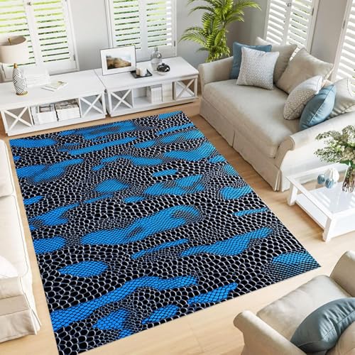 Tapis serpent 3D grand format pour décorer un salon moderne