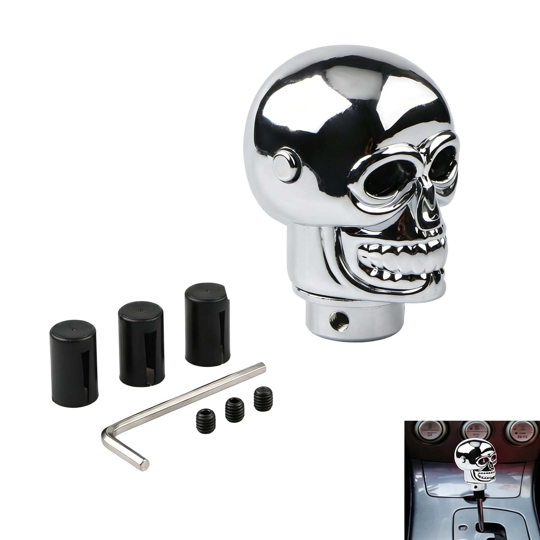 Photo 1 of Fiknonk Skull Shifter Knob with LED Eyes - Red