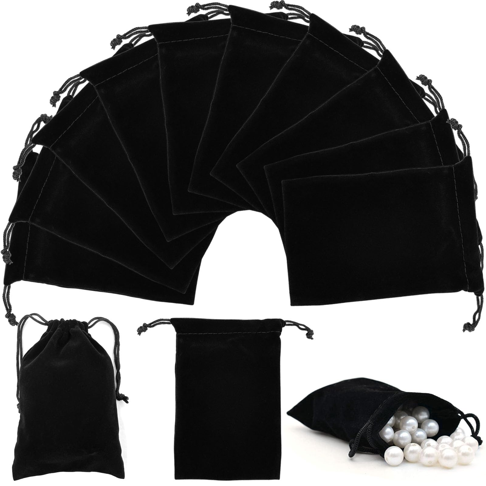 Lot De 1000 Pochettes Velours à Cordon - Pour Bijoux, Bagues, Cadeaux Mariage, Plusieurs Tailles Au Choix