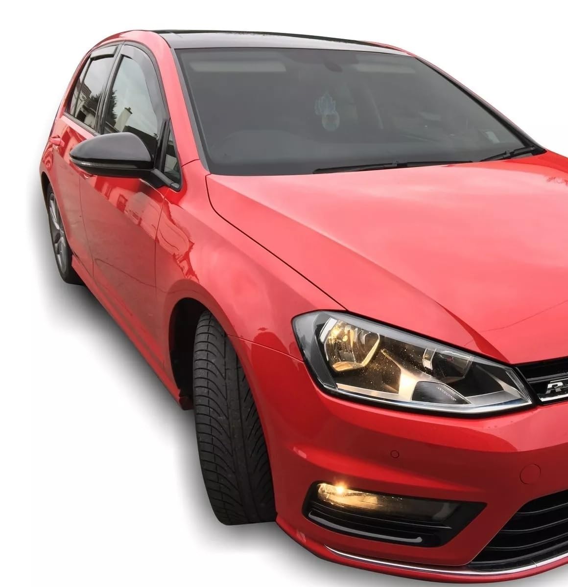 Kit 4 Deflettori Aria Nero Fumé Trasparento Antivento per Finestrini Laterali Anteriori e Posteriori Compatibile con VW Golf 7 VII 2012-2019