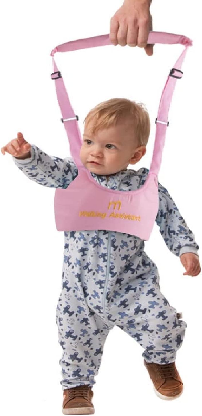 Adjustable Baby Walking Harness Toddler Walk Belt for Walking,Easy-to-Wear Walking Assistance for Baby 8-14 Months(Pink)