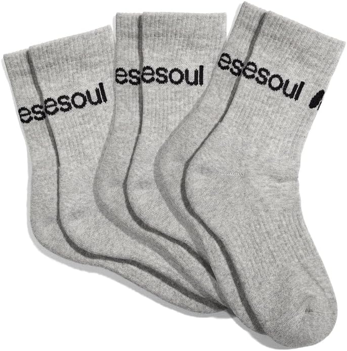 doublesoul Men & Women 3 Pack Crew Socks; Organic Cotton