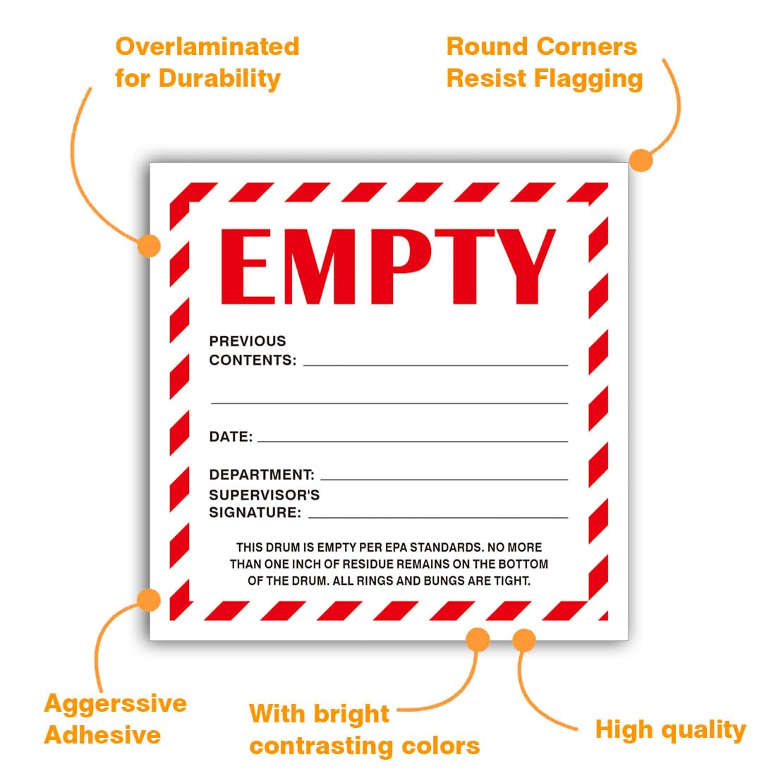 Empty Drum Industrial Labels 6