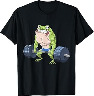 Funny Frog Weightlifting Deadlift Fitness Gym Barbell Humor T-Shirt