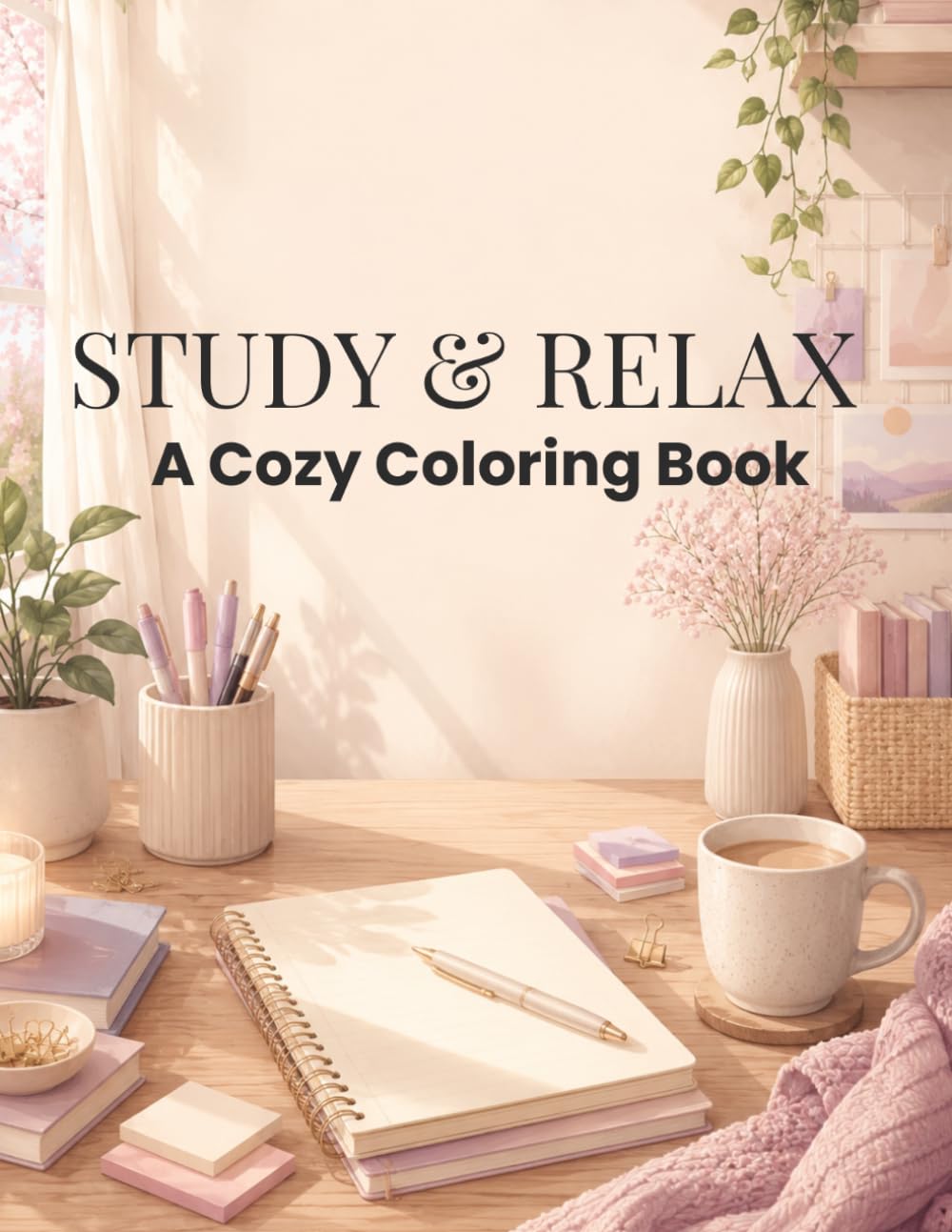 STUDY & RELAX: A Cozy Coloring Book: Aesthetic & Relaxing Pages for Stress Relief and Mindfulness