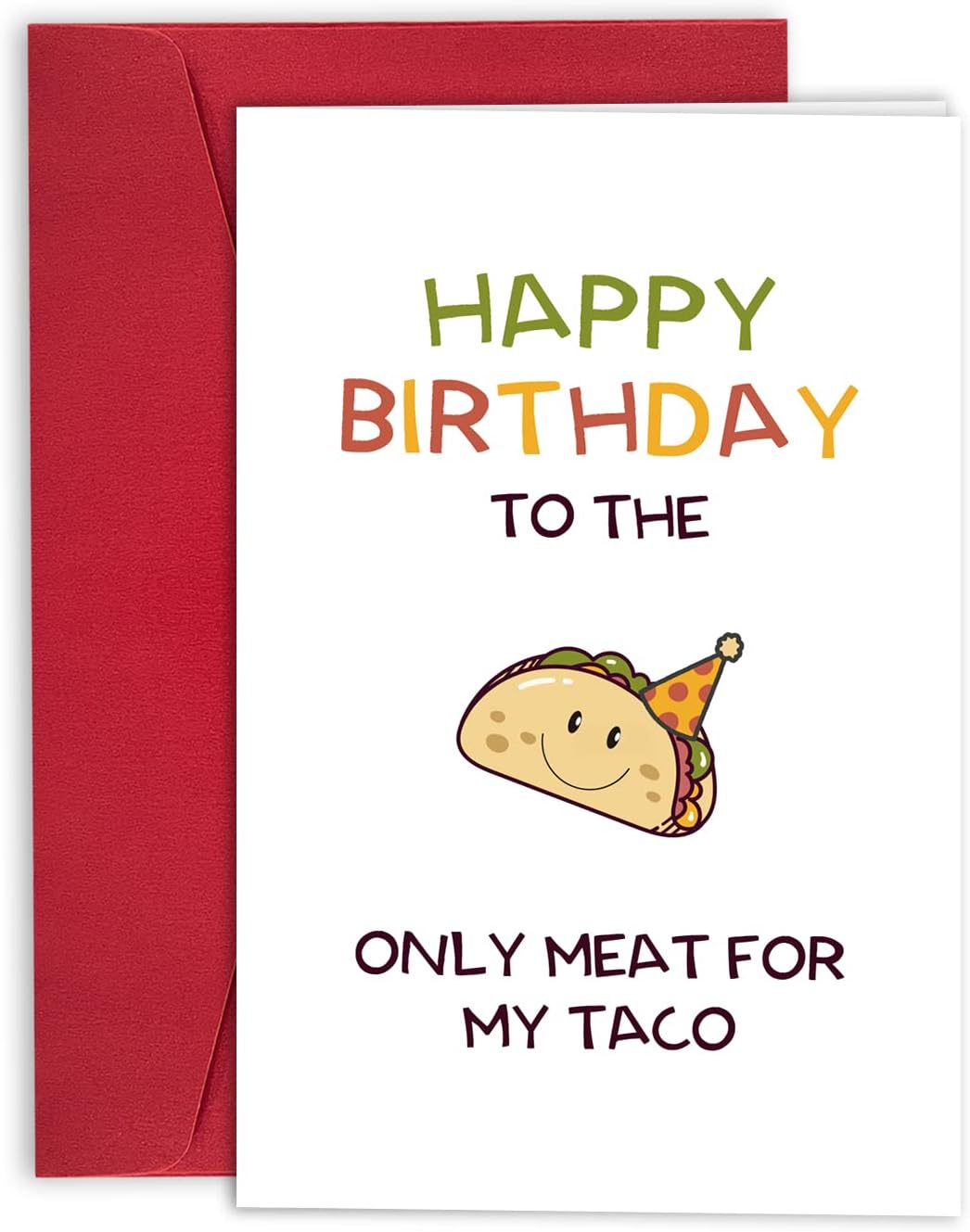 Ulbeelol Taco Birthday Card, Naughty Birthday Card, Funny Bday Card for Him Husband Boyfriend Wife Her, You're The Only Meat for My Taco