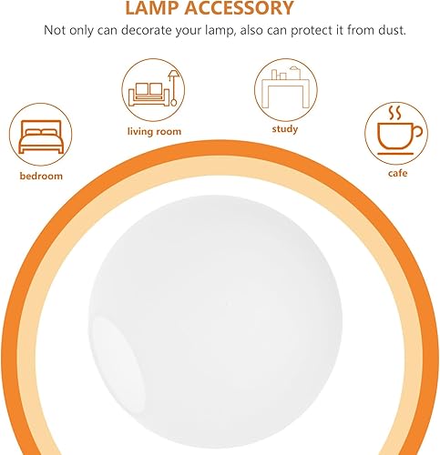 Miniatura 4 de Kichvoe Cubierta de bombilla de 7 pulgadas, pantalla de vidrio blanco de repuesto para accesorios de luz, cubierta de iluminación de globo de vidrio