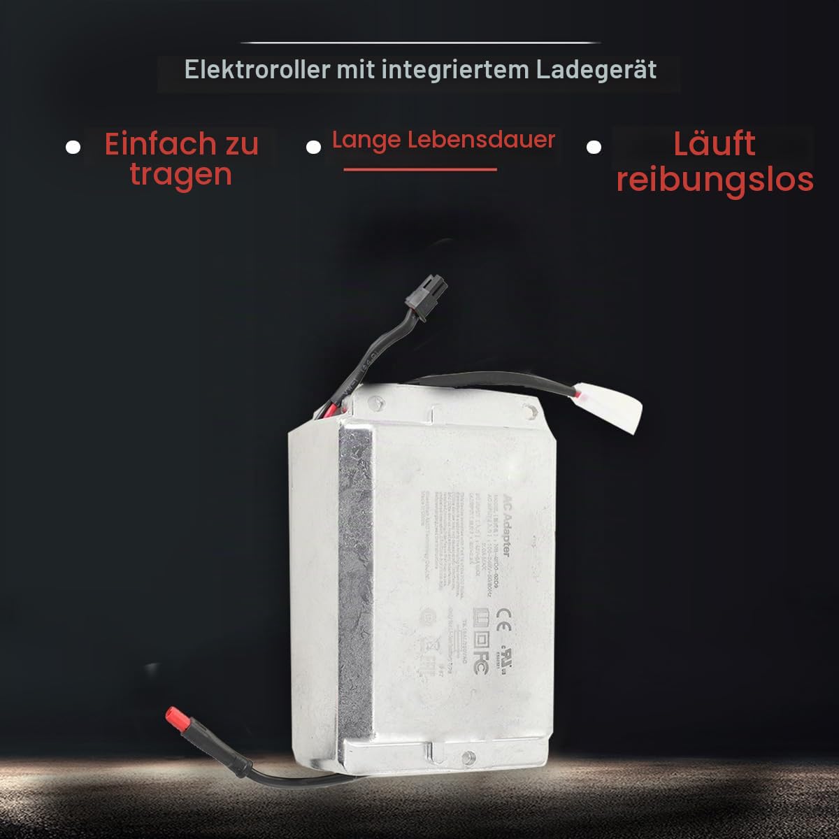 Mreryyse E Scooter Ladegerät, 100–240V Ladegerät für Elektroroller | 42V 2A Ladegeräte für Scooter,Elektroroller Eingebautes Ladegerät für Ninebot MAX G30