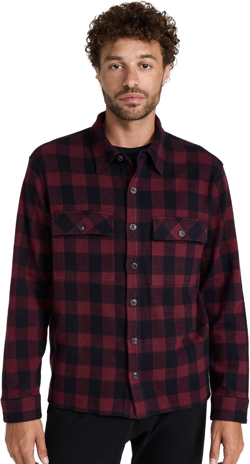 Vince Men's Buffalo Check Button Down Shirt