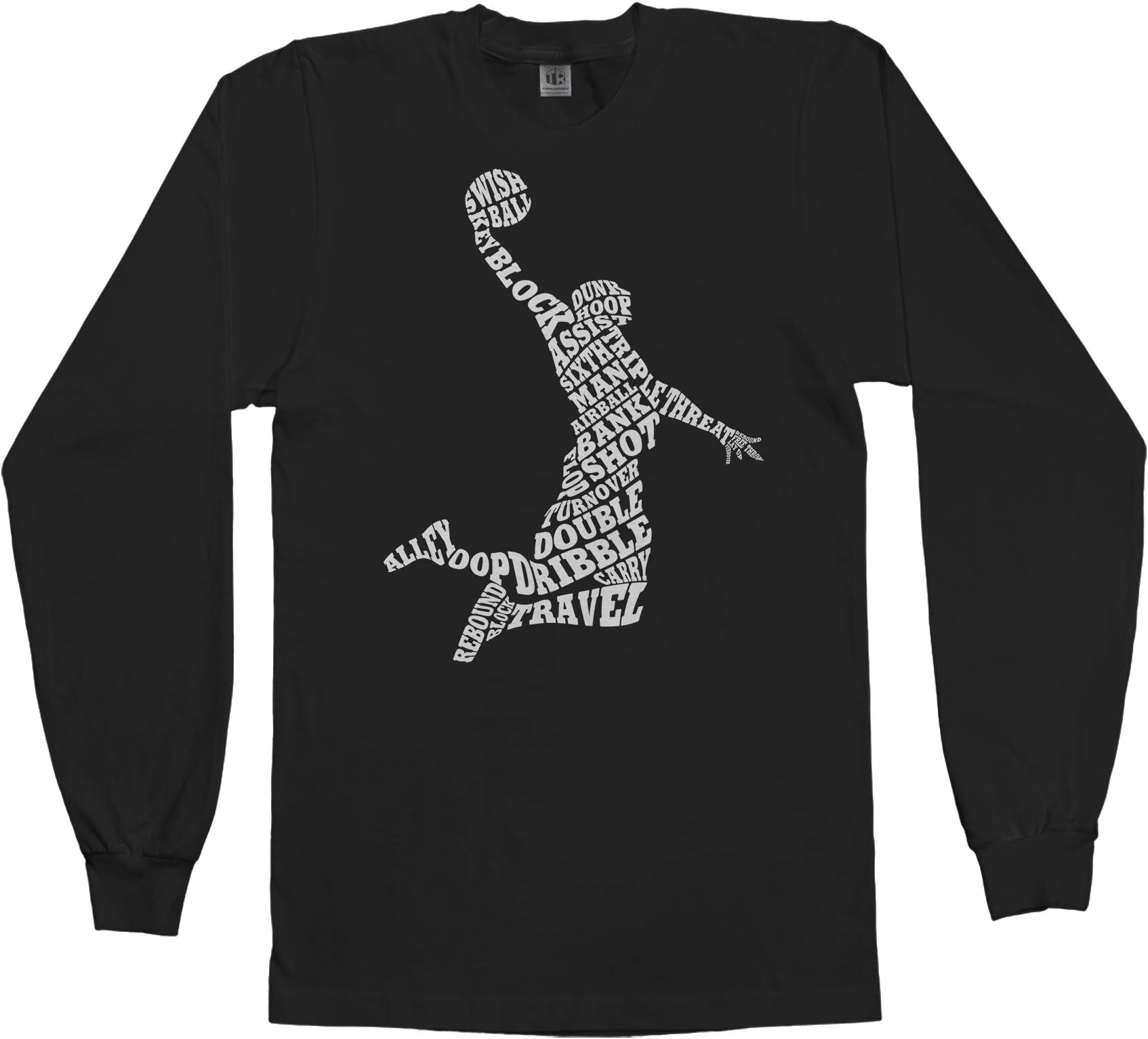 Men's Basketball Player Typography Long Sleeve T-Shirt