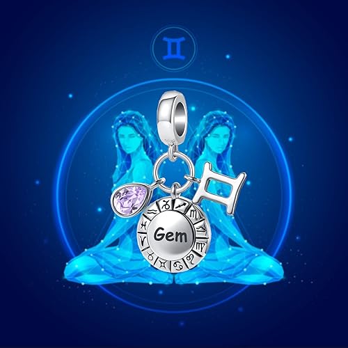 Miniatura 5 de 12 signos del zodiaco con dije de constelaciones de feliz cumpleaños para pulsera Pandora