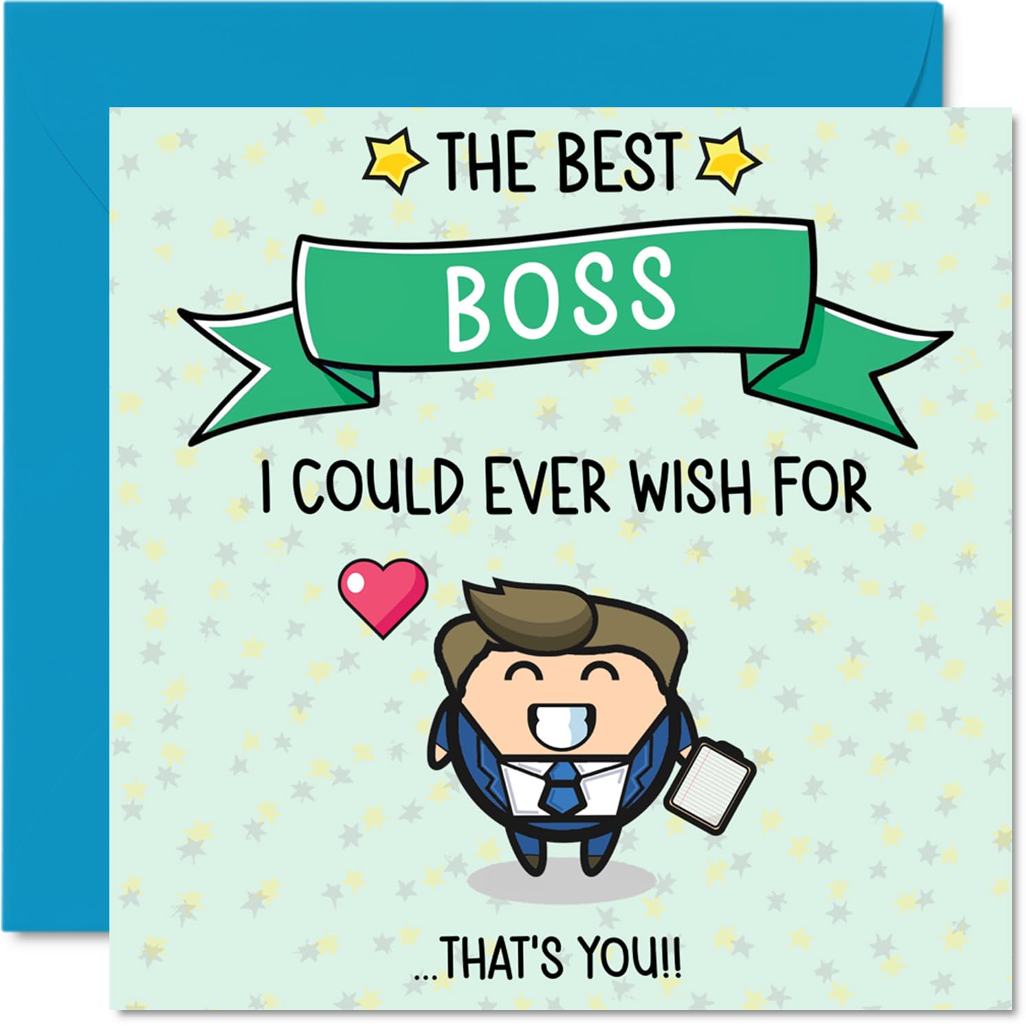 Boss Birthday Card - Best I Could Ever Wish For - Happy Birthday Card for Boss from Employee Colleague, 145mm Cute Bday Greeting Cards