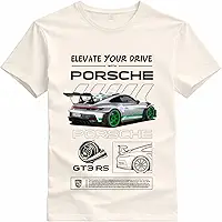 Camiseta Streetwear Unissex Premium 100% Algodão Estampa DTF Automobilismo Carro Esportivo GT3 RS Casual Urbana
