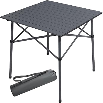 Portal Folding Camping Table Camping Table with Aluminium Table Top Load 80 kg with Carry Bag for Picnic BBQ Garden Balcony