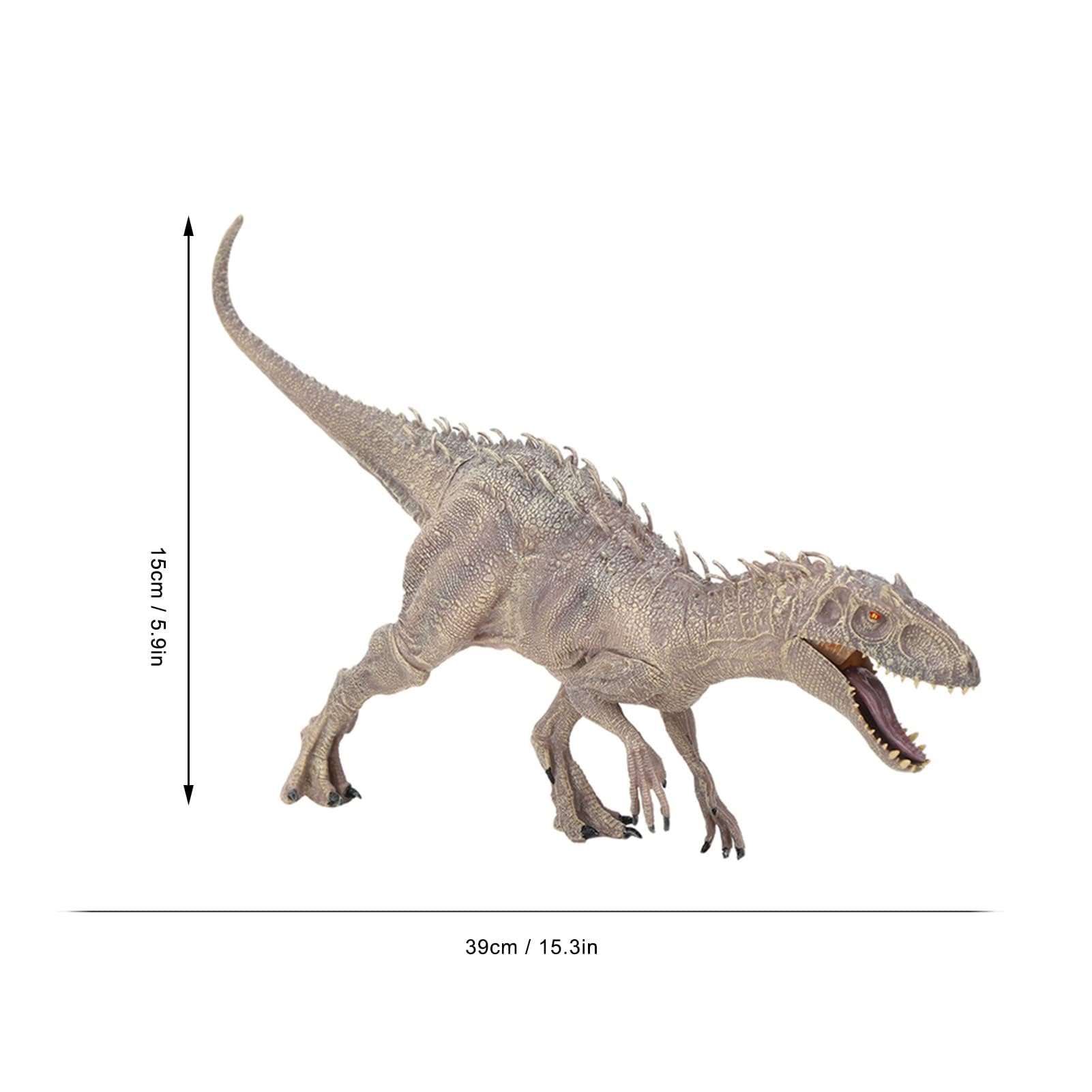 Modelo de dinosaurio, juguete de simulación de animales, tiranosaurio, figuras de dinosaurio, juguete de regalo para niño (Indominus Rex gris grande (boca móvil))