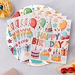 Happy Birthday Decorations, 160pcs Birthday Plates and Napkins Party Supplies Set- Disposable Plates (2 Size), Tissues, Cups, Straws, Knives, Forks, and Spoons for Boys Girls Party, Serves 20 - Image 5