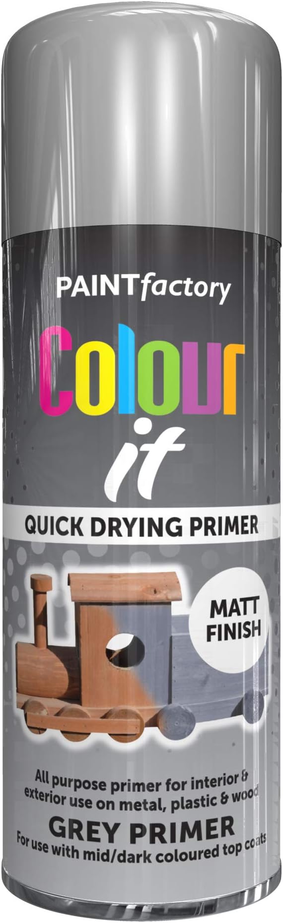 All Purpose Paint - Grey Primer 400 ml / 1737PR (RM2) - Professional Satin Finish Spray Wood Color Paint