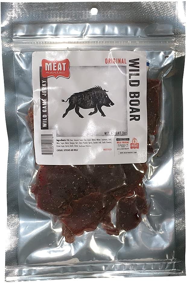 Meat Maniac Exotic Game Beef Jerky (Original Wild Boar Jerky 3oz)