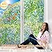 Countewol Window Privacy Film Stain Glass Window Film Rainbow Window Film Window clings Non-Adhesive Reusable Decorative for Room (Leaf Rainbow, 17.5 x 78.7 in)