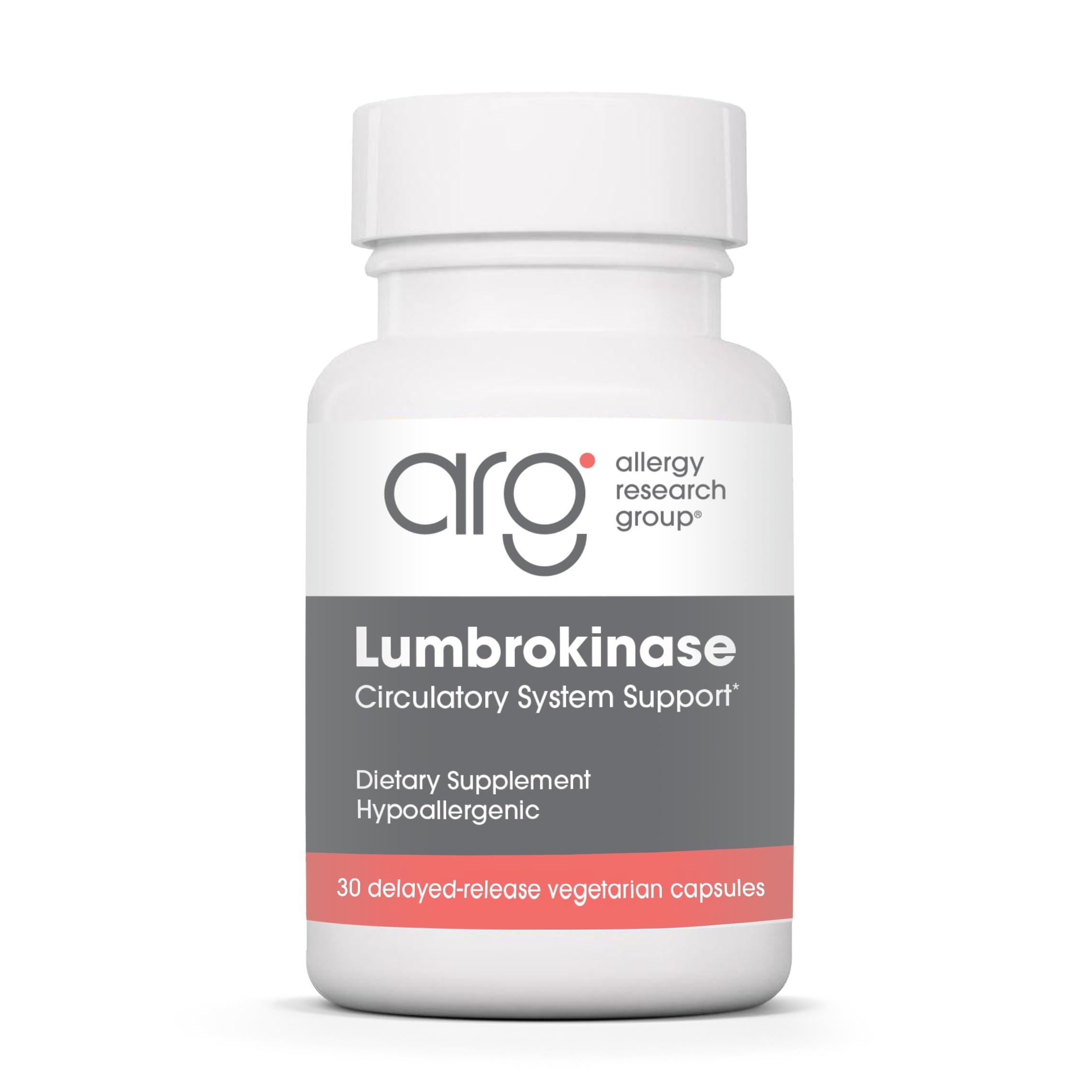 Allergy Research Group ARG Lumbrokinase 32 mg Delayed-Release, 30 Capsules 30 Count (Pack of 1)