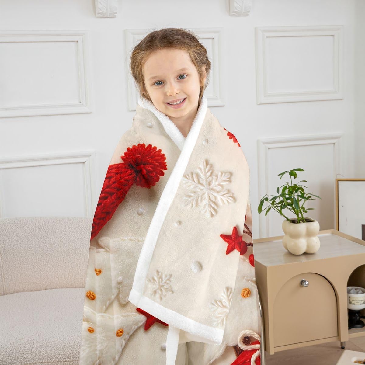 Erosebridal Red Christmas Fleece Blanket 40"x50" for Boys Girls image 5