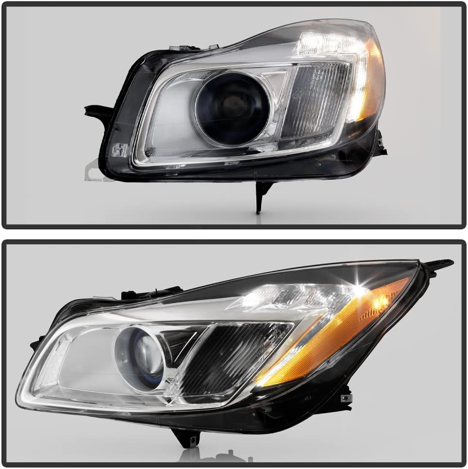 ACANII - For [HID/Xenon Type w/Blue Ring] 2011-2013 Buick Regal LED DRL Projector Headlights Headlamps Left+Right Pair