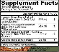 Vista 4 de Peak + Valley Suplemento de apoyo cerebral nootrópico para la memoria y la concentración con hongo melena de león y ashwagandha - 60 cápsulas