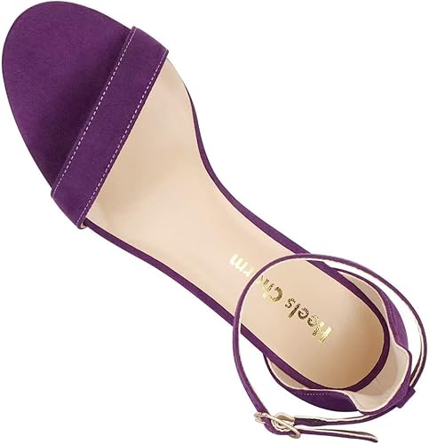 Miniatura 4 de Heels Charm - Sandalias con correas para mujer, tacón grueso y bajo de 2 pulgadas, con puntera abierta, correa al tobillo, para el trabajo, uso