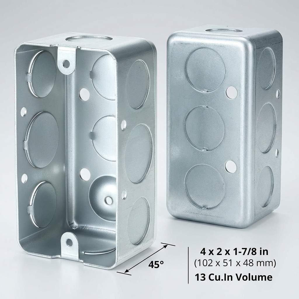 QWORK Electrical Box 12-Pack, 4x2 Inch Outlet Box,13 Cubic Inches