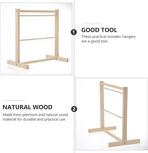 Miniatura 3 de Mini perchas de madera para muñecas, perchero, chaqueta, organización, estante para muñecas, abrigos, vestidos, accesorios para casa de muñecas y