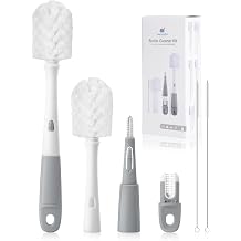 Termichy Baby Bottle Brush Set Replaceable Head Brush Set for Nipples, Straws & Narrow Neck Bottles - Reusable Bottle Scrubber for Breast Pump Parts - Kitchen Sink Must Have