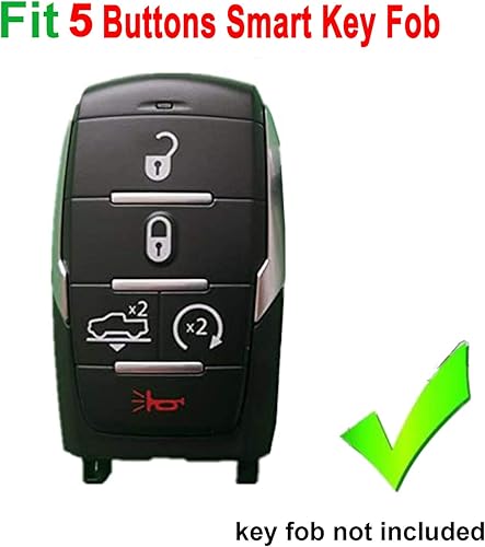 Miniatura 2 de Funda protectora de silicona para llavero de automóvil para Ram 1500 2021 2020 2019 con control remoto de entrada sin llave (1 negro + 1 rosa)