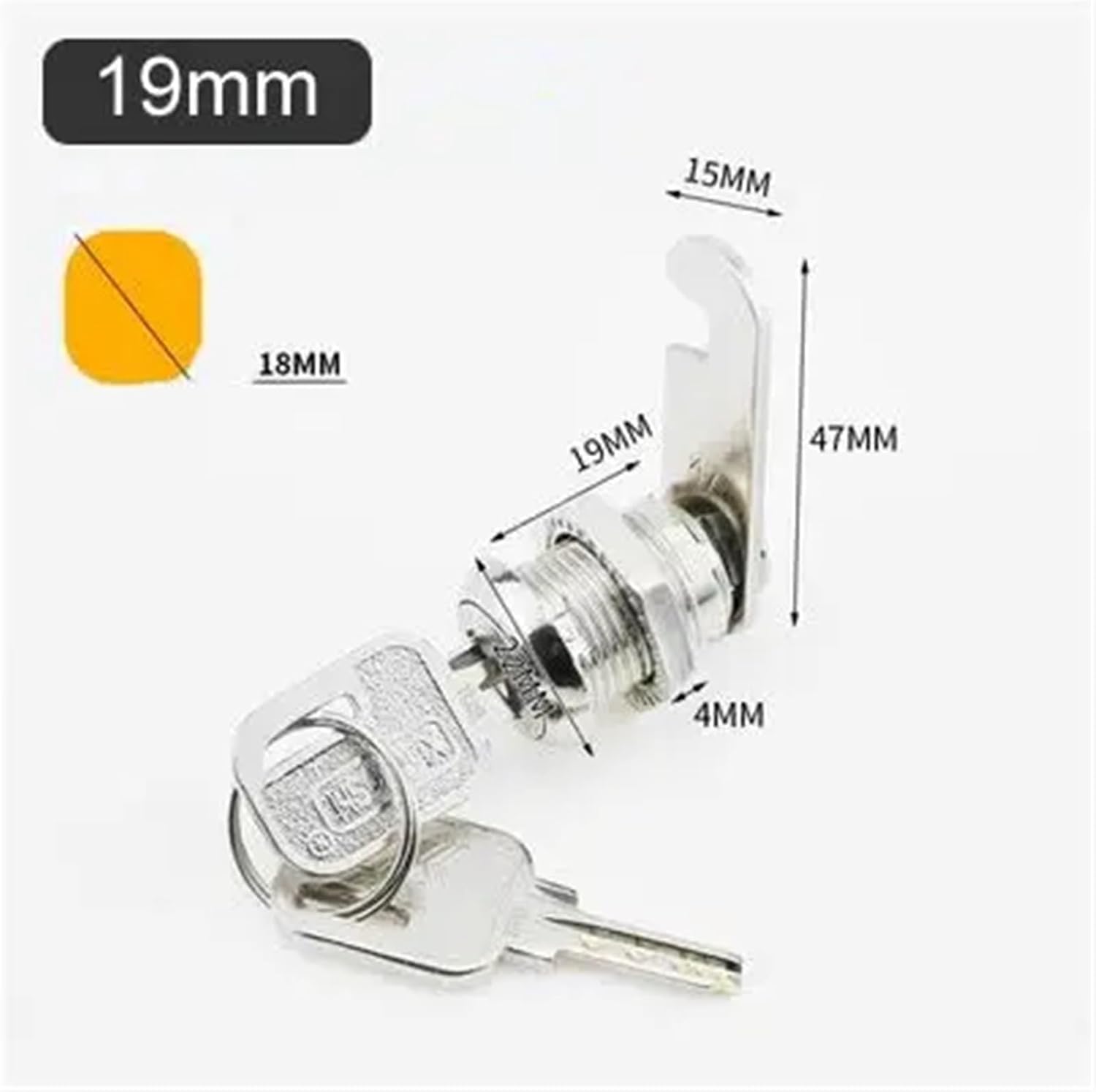 Cabinet Door Tumbler Cam Lock Letter Box Locker Filing Cabinet Lock Brass Key 1Pcs(19mm)