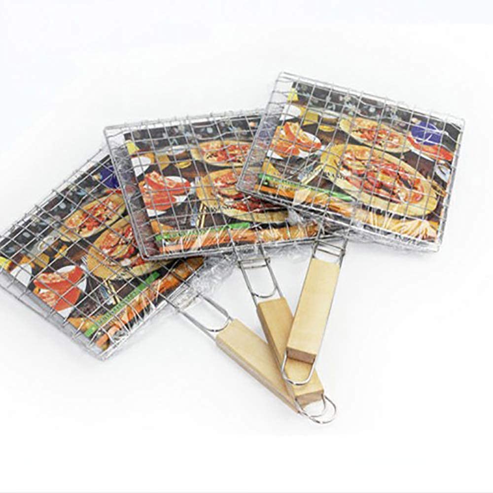 RWRAPS Gemüsekorb zum Grillen, Grillkorb, Grillclip, Drahtgrill, Dicker Typ, BBQ, gegrillter Fisch, Clip, Grillwerkzeug zum Kochen von Gemüse und Fischfleisch