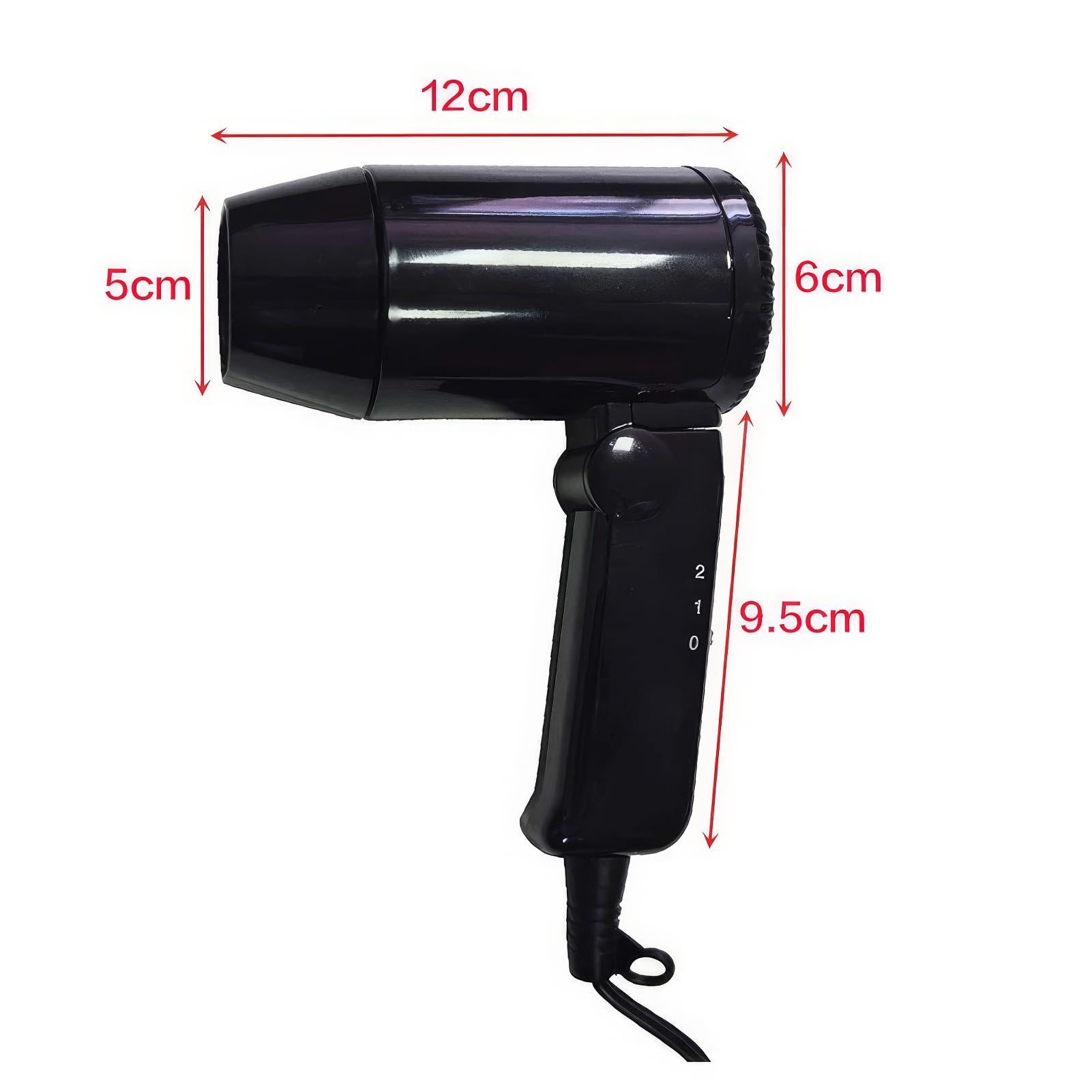 Sèche-cheveux pliant portatif chaud et froid 12V，sèche-cheveux de voyage automatique séchage rapide, dégivreur de fenêtre pour voyage de camping