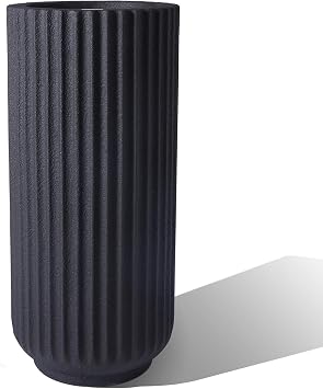31.5 Inch Tall Roman Column Concrete Planter14.2Dx31.5H,36 Pounds,Durable All-Weather Use with Drainage Holes,Large Tall Round Planter for Outdoor Indoor Plants