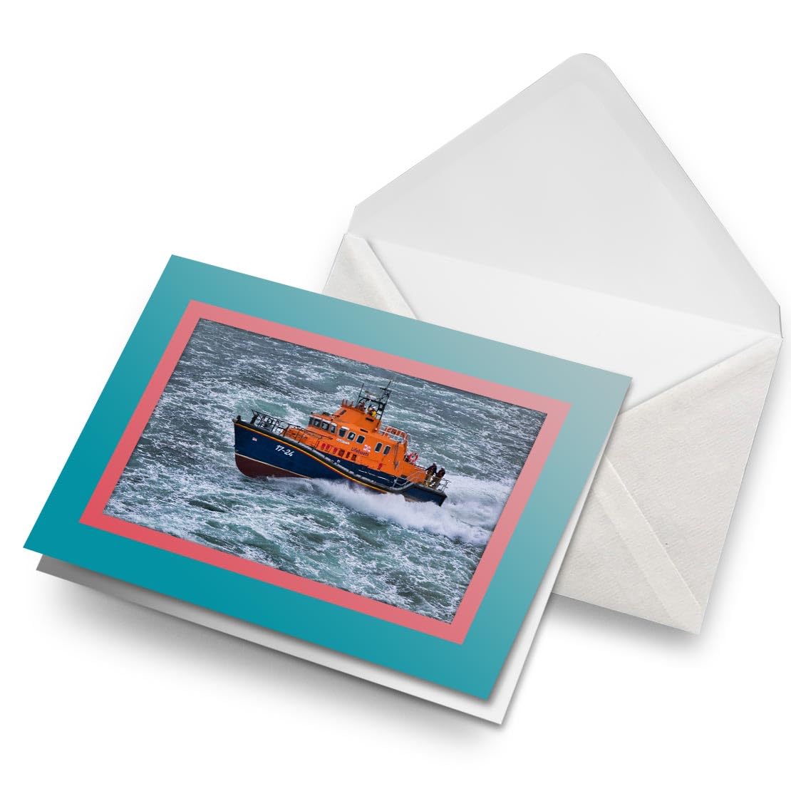 Biglietto D'Auguri Ling Design – 'Safe Harbour' Con Barche, Formato 16x16 Cm, Finitura In Rilievo, Con Busta E Cellophane