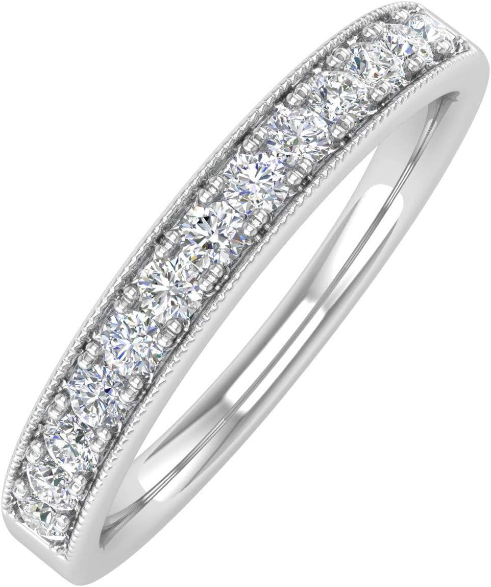 1/4 Carat Prong Set Diamond Ladies Anniversary Wedding Band in 10K Gold