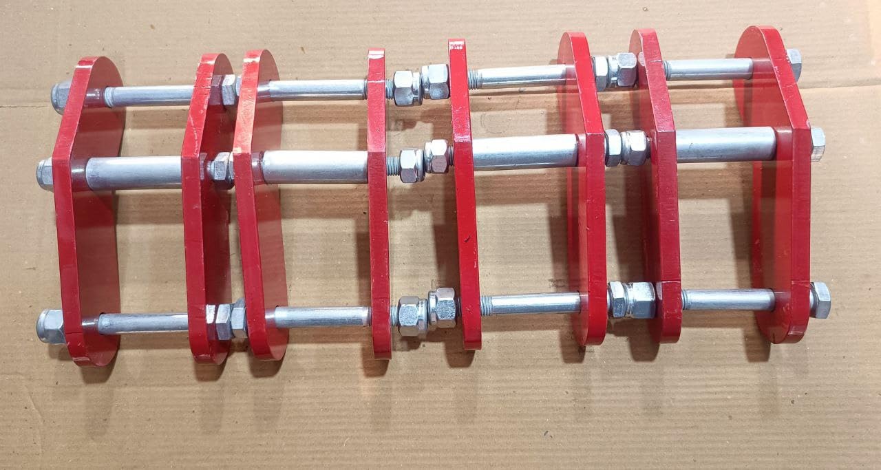 Maruti Gypsy 2 Inch Heavy Duty Shackle Lift Kit, Red Powder Coated CNC Machined with Nut Bolt, Direct Fit Suspension Accessories-image-44