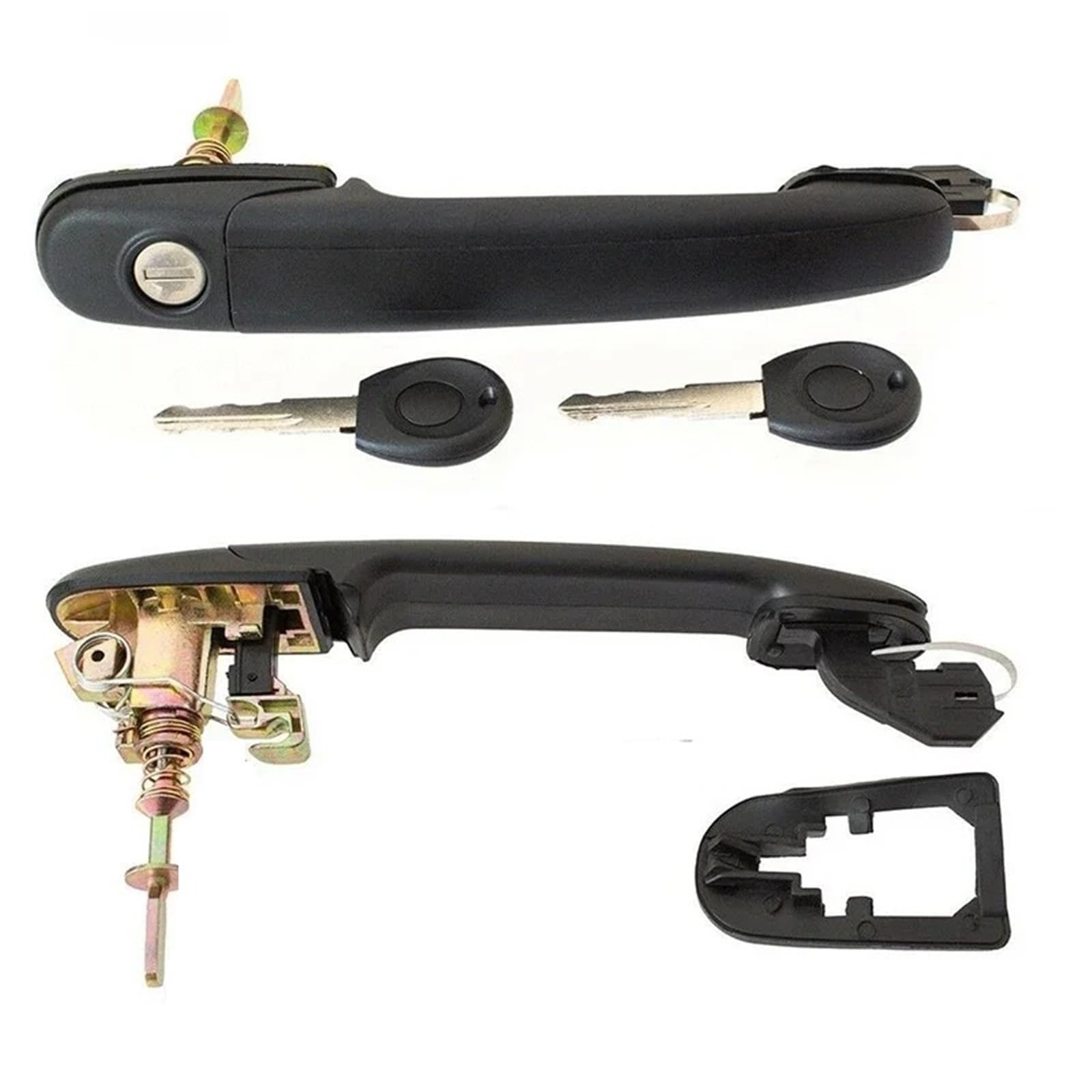 Hudfroa One Color Side Door Handles For Galaxy 1995-2015 6N0837207c/D 2Pcs Front Left Right Door Handle With 2 Same Keys