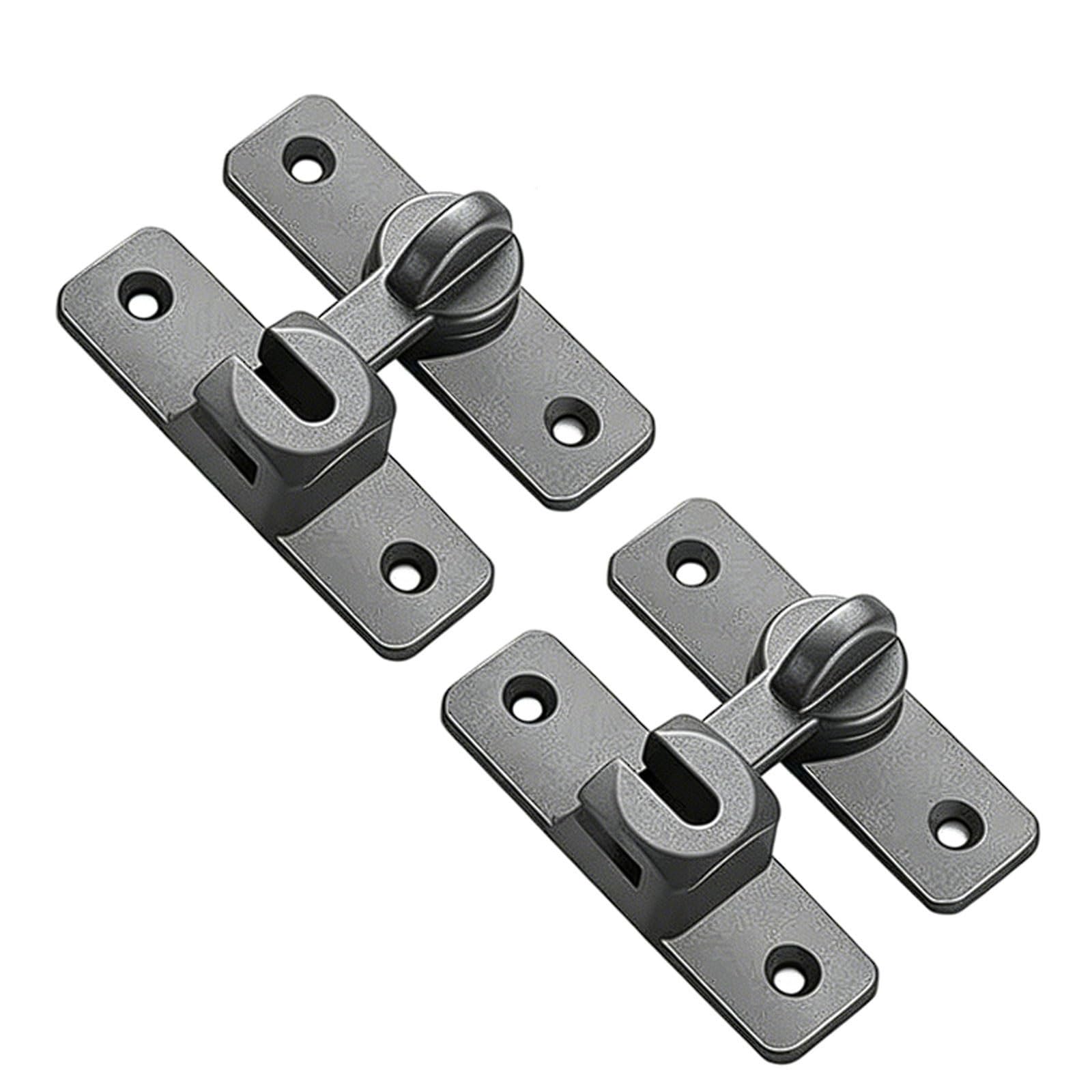 Oufeijia Eur Gray 2-Pack Surface-Mounted Bolt Door Latch For Hotel, Sliding, Thickened Anti-Theft Lock Aluminum Alloy(Gray)
