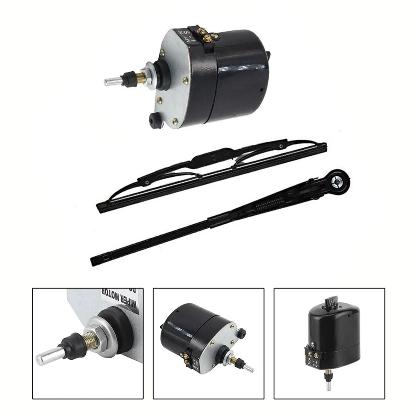 zawór spryskiwacza 12V Uniwersalny silnik wycieraczek szyby przedniej Pióro wycieraczki 01287358 0390506510 7731000001 Pasuje do ciągnika Jeep