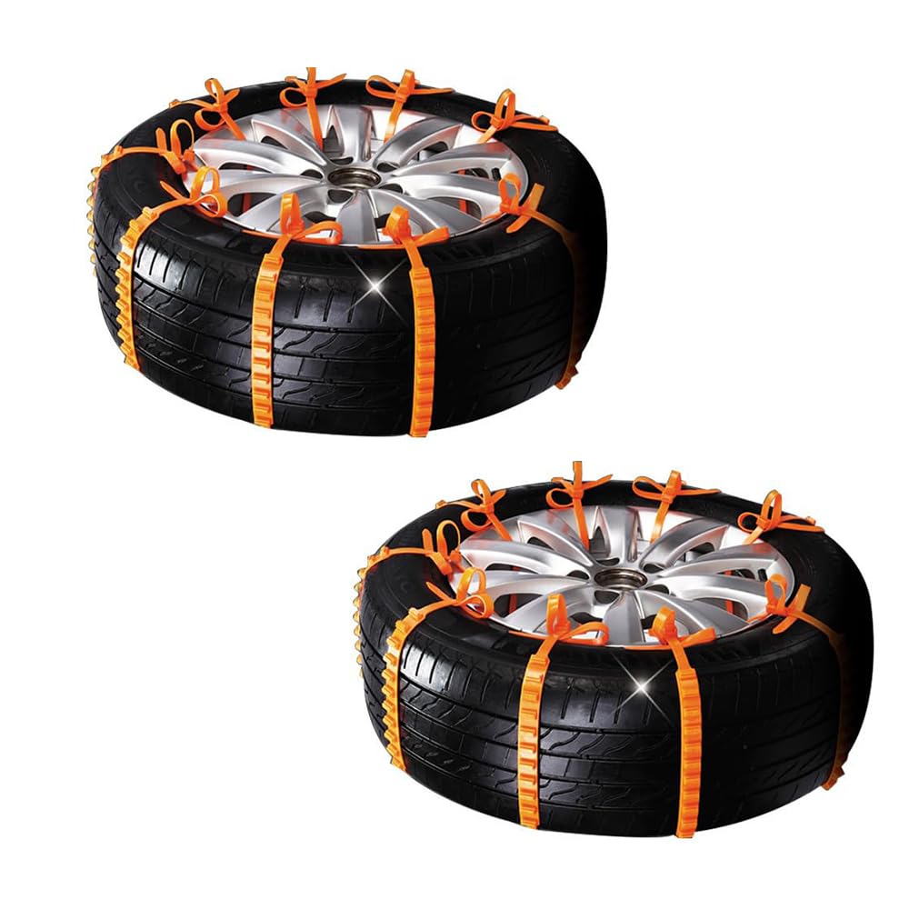 CXWK 10Pcs Universal Snow Chains Anti Slip Tire Chains for Car Adjustable Anti-Skid Chains Tire Universal Tire Snow Chain Emergency Survival Traction for Most Truck SUV